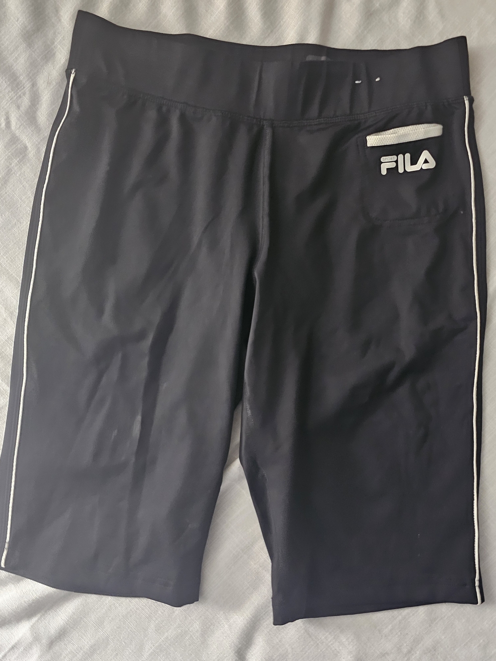 Fila Woman's Black Athletic Shorts with White Trim